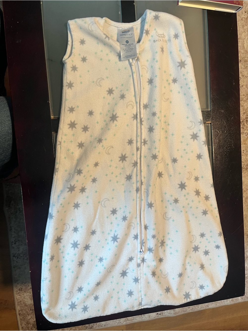 HALO White Fleece Sleep Sack Medium (6-12mo)
